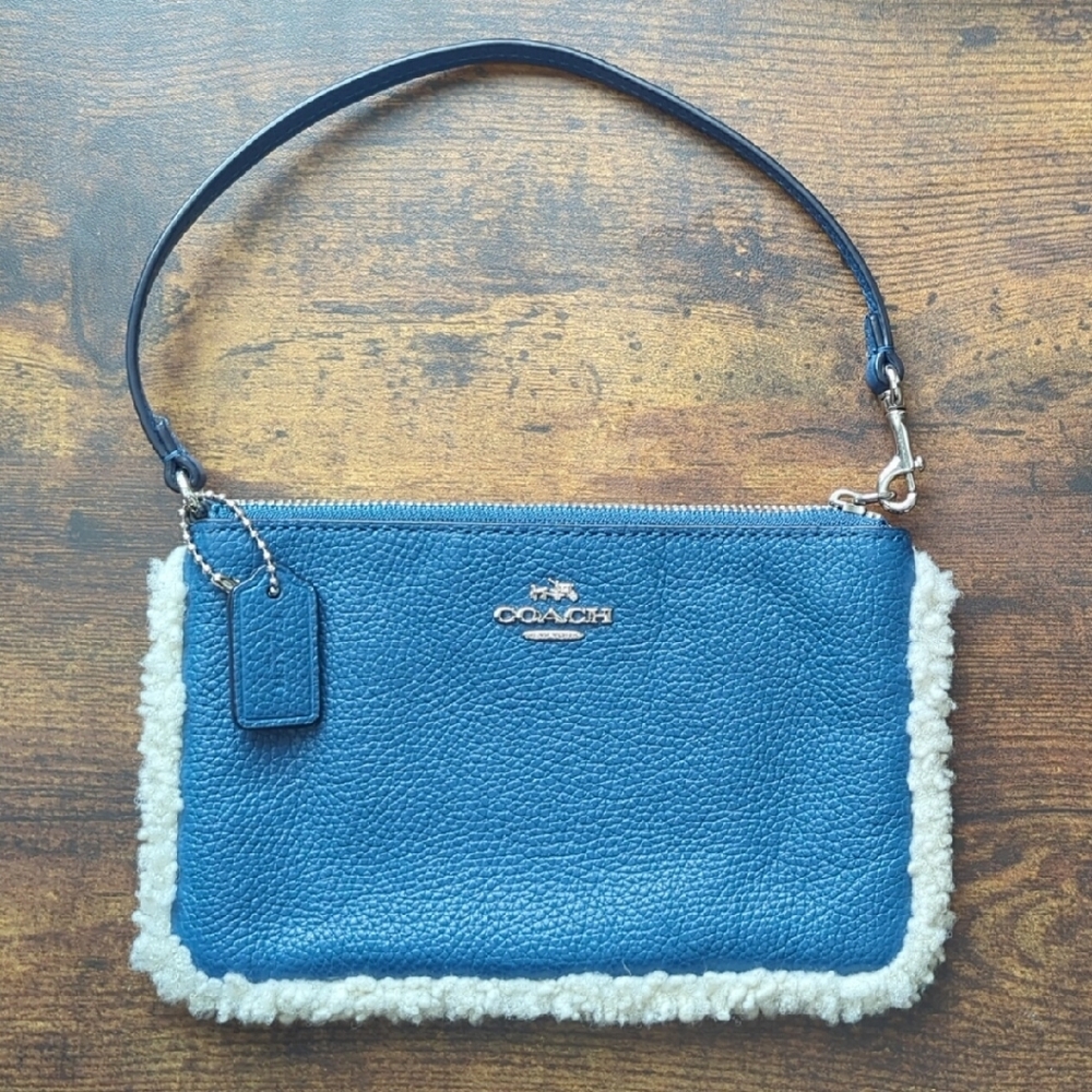 Coach Blue Wristlet Bag